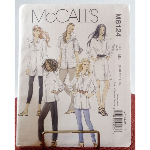 Misses/Women's, Petite, Button Down Shirt Sewing Pattern McCall's M6124 - Picture 1 of 5
